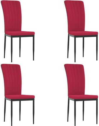 vidaXL Krzesła Stołowe 4 Szt Winna Czerwień Obite Aksamitem 13452-326109