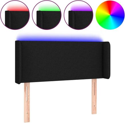 Vidaxl Zagłówek Do Łóżka Z Led Czarny 103X16X78 88 Cm Tkanina 13452-3122948