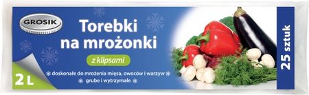 Grosik 2L Torebki Na Mrożonki Z Klipsami