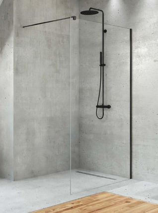 Ścianka prysznicowa New Trendy VELIO BLACK  walk-in Rozmiar: 130 cm, Grubość szkła: 8 mm