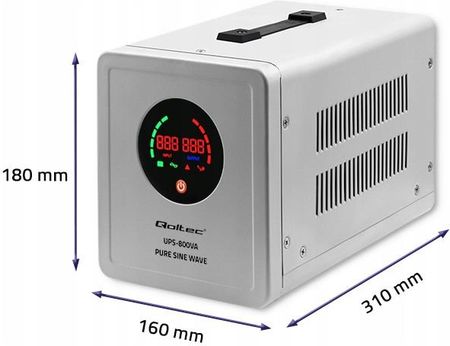 Аварійний блок живлення Qoltec UPS для печі та насоса центрального опалення 12V 800W (50720) - фото 2