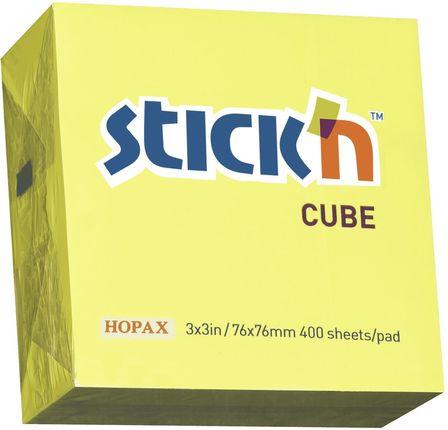Hopax Stick'N Kostka Karteczki Samoprzylepne Neonowe Żółte