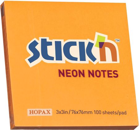 Hopax Stick'N Neon Notes Karteczki Samoprzylepne Pomarańczowe