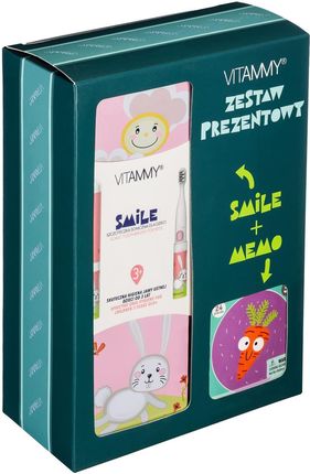 Vitammy Smile Króliczek + Dodo Memo Marchewka Zestaw Prezentowy Szczoteczka Soniczna Do Zębów Dla Dzieci I Gra Obrazkowa