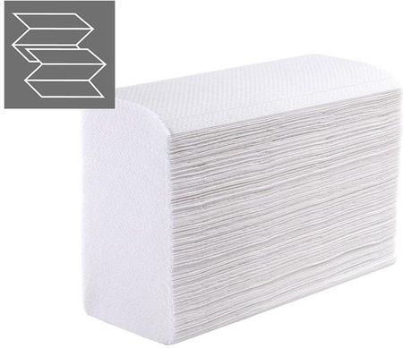 Luna Smart – Ręcznik papierowy ZZ, składka 3-panelowa, 2-warstwy, celuloza – Biały 