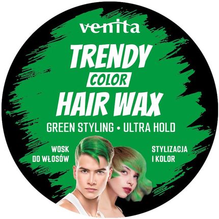 Trendy Color Hair Wax Wosk Koloryzujący Do Włosów Zielony 150ml  