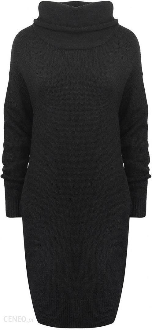 Dzianinowa sukienka sweter golf BASIC MIDI (CZARNY) - Ceny i opinie -  