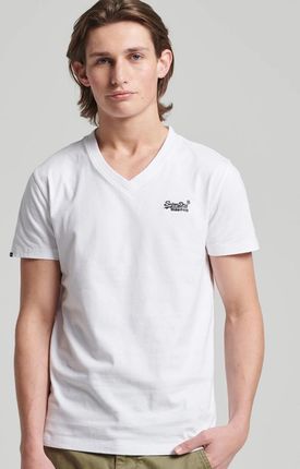 Męska Koszulka z krótkim rękawem Superdry Organic Cotton Vintage Logo V-Neck T-Shirt M1011170A01C – Beżowy
