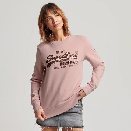 Damska Bluza Superdry Vintage Logo Embellished Crew Sweatshirt W2011841A9Ee – Różowy