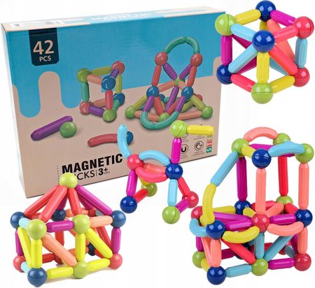 Jokomisada Klocki Magnetyczne Edukacyjne Magnetic Sticks 42Szt.