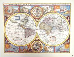 Zdjęcie Mapa Świata Retro John Speed 1651 R. M1651 - Wrocław