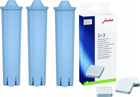 Aqualogis 3x Filtr Jura Blue + Odkamieniacz Tabletki 9szt.