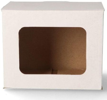 Pudełko na kubek BOSS z oknem, białe - 115x85x95