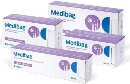 Medibag Torebki Do Sterylizacji Foliowo Papierowe 200 Sztuk 190 Mm x 330 Mm