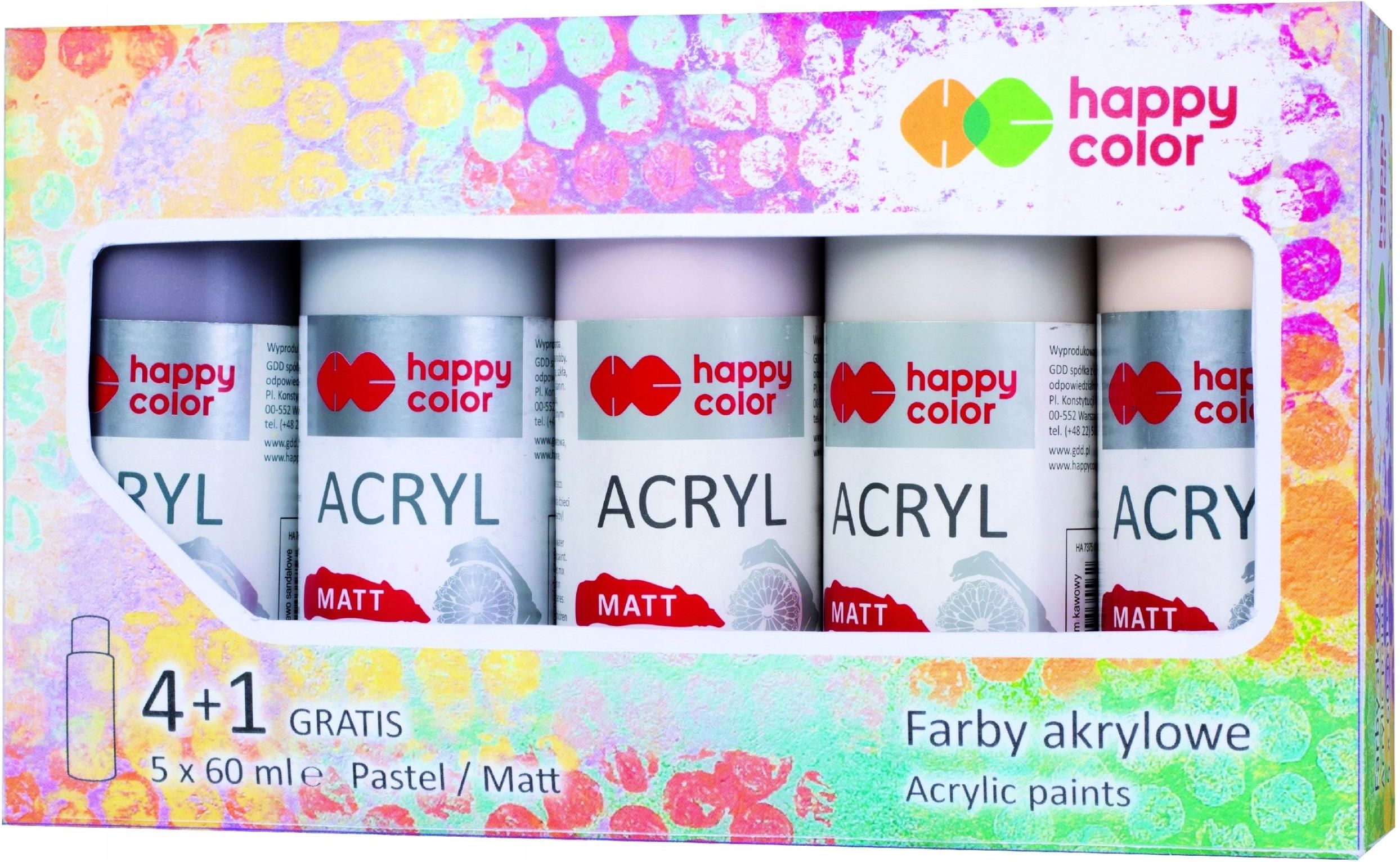 Happy Color Farby Akrylowe Farba Zestaw Mat Ceny I