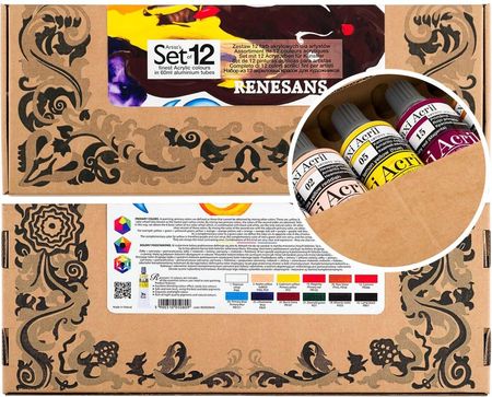 Renesans Zestaw Farb Akrylowych Maxi 12x60ml 1542174877