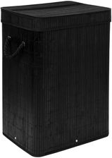 Zdjęcie Kosz na pranie bambusowy z pokrywą SOREN 80L czarny - Płoty