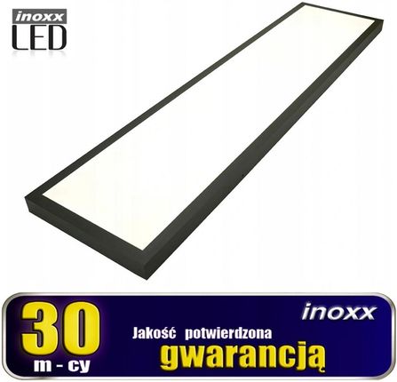 Panel led sufitowy 120x30 36w lampa slim kaseton 3000k ciepły+ ramka natynkowa czarna NVOX