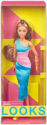 Barbie Signature Looks Niebiesko-różowa asymetryczna sukienka HJW82