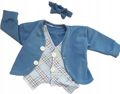 Marynarka i kamizelka kratka błękitna rozmiar 134