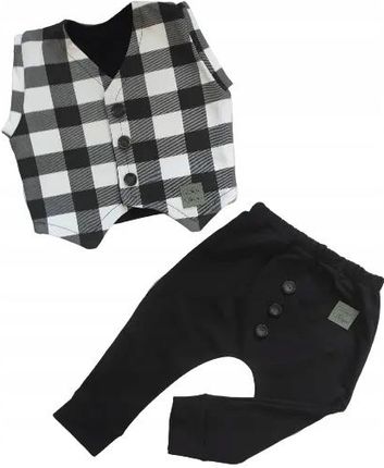 Komplet z kratki biało czarnej z czarnymi 110