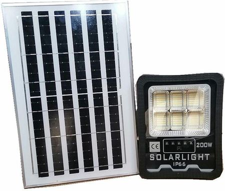 Halogen solarny latarnia led 200W ip66 zestaw rozdzielny z pilotem IR