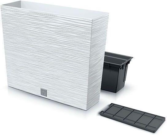 Prosperplast Urbi Case Tower DUC800T-S449 - Fioriera Alta Con Vaso Interno, Plastica Resistente UV, 770x686 Mm, Bianco
