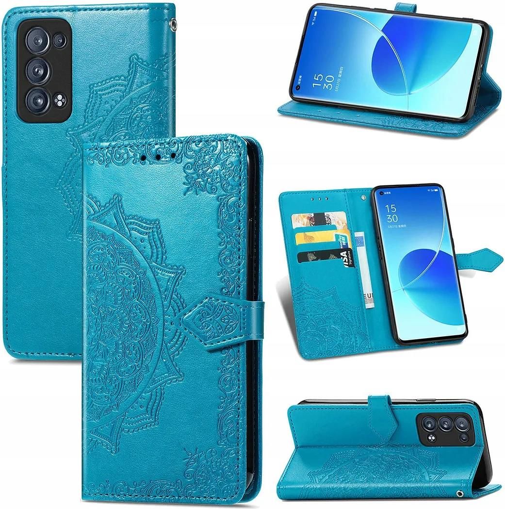 Housse Flip Cuir Pour Oppo Reno6 Pro+ 5G - Coque Fleur Avec Rabat, Bumper Silicone Inclus