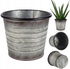 Osłonka Doniczka Metalowa Szara Srebrna 19cm