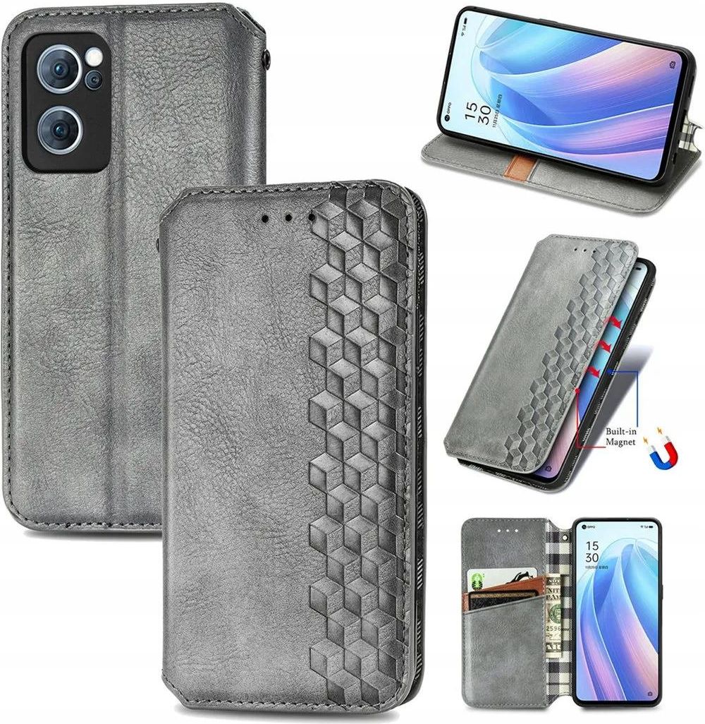 MOJIA Custodia Per Oppo Find X5 Lite/Reno 7 5G – TPU Morbido, Porta Carte RFID, Supporto, Blu