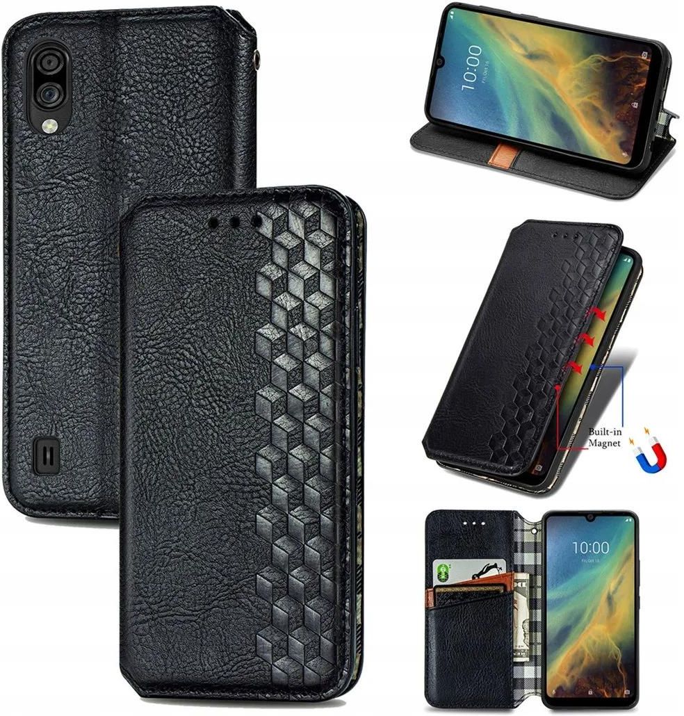 Custodia Portafoglio In Pelle Scamosciata Per ZTE Blade A5 2020 – Flip Cover Magnetica Con Slot Porta Carte E Supporto – Marrone - 4