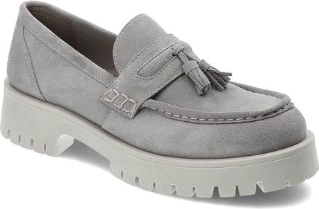 Szare Mokasyny Nessi Damskie Modne Buty