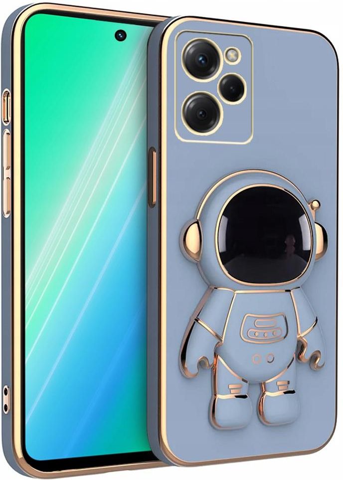 ATISIJIE - Cover Xiaomi Poco F2 Con Anello Rotante 360° E Astronauta Viola - Antiurdo TPU