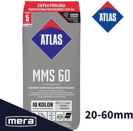 Atlas MMS 60 hybrydowy, samopoziomujący podkład podłogowy 20-60 mm 25kg