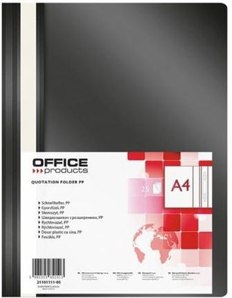 Office Products Skoroszyt Zwykły A4 Miękki Office Producet Czarny 21101111-05 (PB3152)