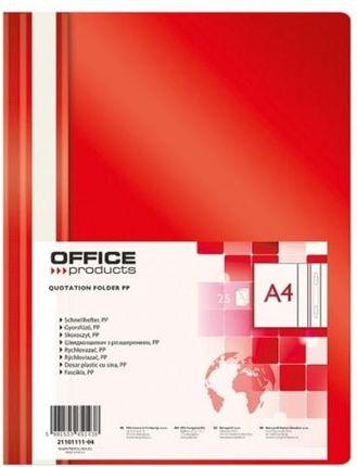Office Products Skoroszyt Zwykły A4 Miękki Czerwony 21101111-04 (PB3153)