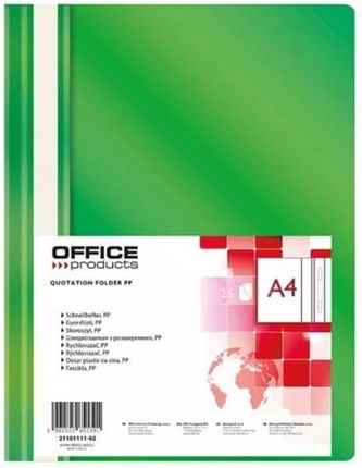 Office Products Skoroszyt Zwykły A4 Miękki Zielony 21101111-02 (PB3154)