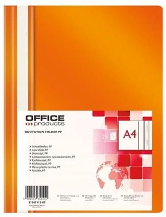 Office Products Skoroszyt Zwykły A4 Miękki Pomarańczowy 21101111-07 (PB3157)