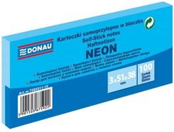 Zdjęcie Donau Notes Samoprzylepny 38X51Mm 3X100 Kartek Neonowy Niebieski 7585011-10 (DN11101) - Pyskowice