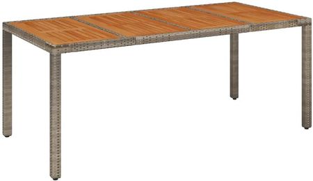 Stół Ogrodowy Z Drewnianym Blatem Szary 190X90X75cm