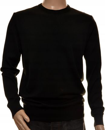 Sweter męski czarny gładki klasyka z kaszmirem XL