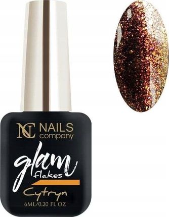 Nails Company Lakier hybrydowy NC Glam Flakes Cytryn 6ml