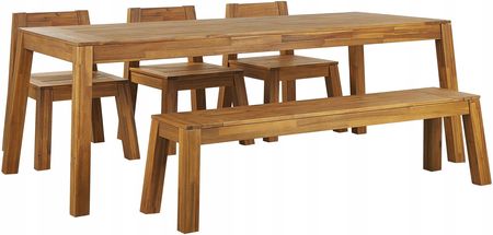 Meble Ogrodowe Zestaw Stół Ławka 3 Krzesła