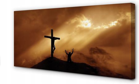 Obraz na płótnie Światło Jezus krzyż 120x60 cm