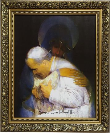 Obraz W Złotej Ramie 50x60 Papieża Jana Pawła II