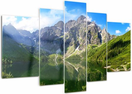 Obraz szklany tryptyk Morskie oko Tatry 170x100cm