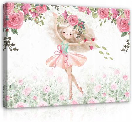Obraz Do Pokoju Dziecka Baletnica Kwiaty 100x70