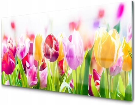Obraz na Szkle Szklany Tulipany Kwiaty 120x60