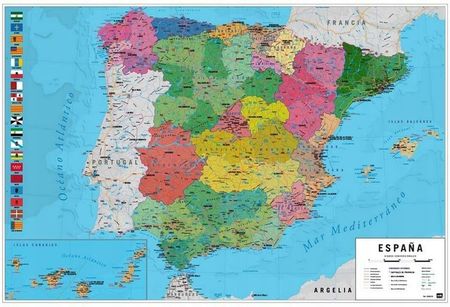 Mapa Hiszpanii plakat