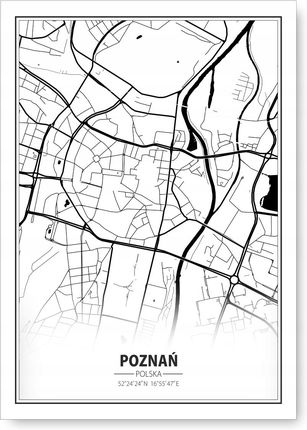 Poznań Mapa Minimalizm plakat A3 42X29,7cm #196